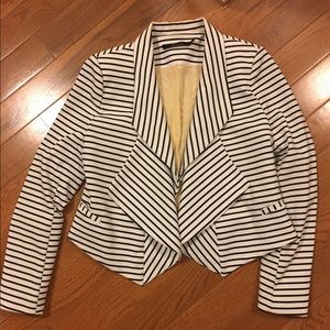 Black and white striped blazer